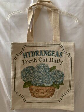 Unbranded Hydrangeas Seed Beaded & Sequin Thick Canvas Tote Bag